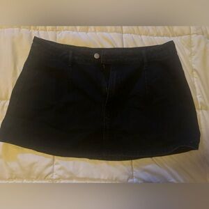 Black Denim Mini Skirt